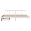 Bed Frame without Mattress White 200x200 cm Solid Wood Pine