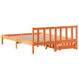 Bed Frame with Drawers Wax Brown 135x190 cm Double Solid Wood Pine