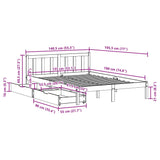 Bed Frame with Drawers Wax Brown 135x190 cm Double Solid Wood Pine