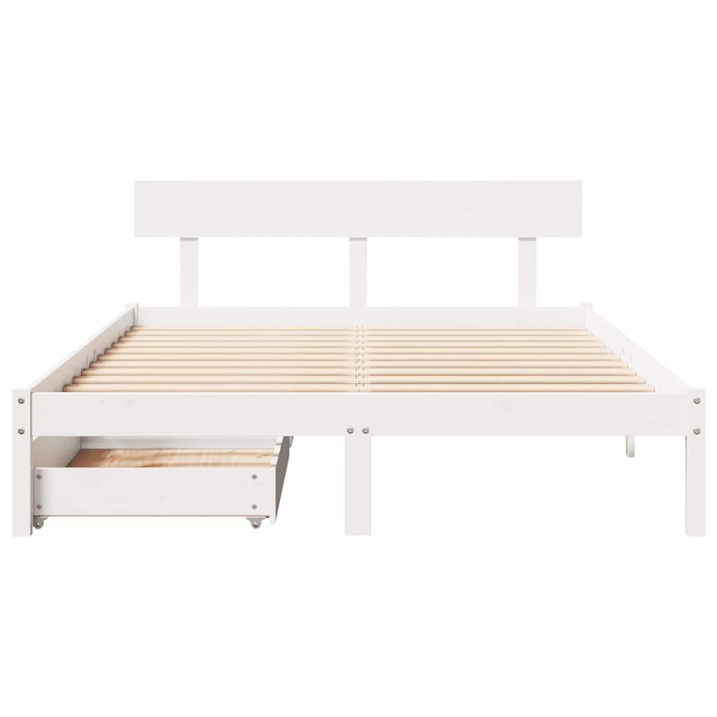 Bed Frame without Mattress White 120x190 cm Small Double Solid Wood Pine