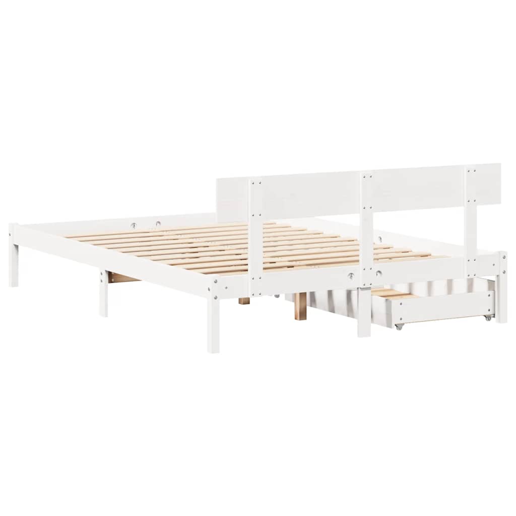 Bed Frame without Mattress White 120x190 cm Small Double Solid Wood Pine