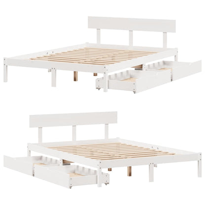 Bed Frame without Mattress White 120x190 cm Small Double Solid Wood Pine