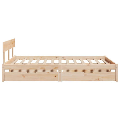 Bed Frame without Mattress 140x190 cm Solid Wood Pine