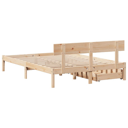 Bed Frame without Mattress 140x190 cm Solid Wood Pine
