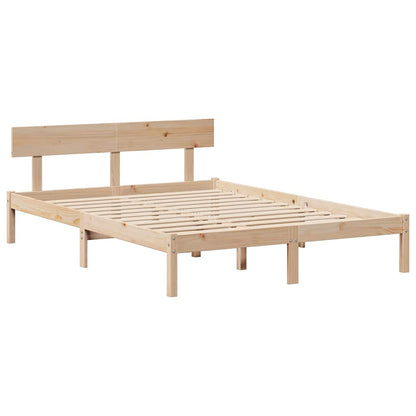 Bed Frame without Mattress 140x190 cm Solid Wood Pine