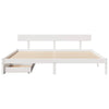Bed Frame without Mattress White 200x200 cm Solid Wood Pine