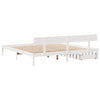 Bed Frame without Mattress White 200x200 cm Solid Wood Pine