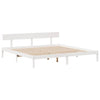 Bed Frame without Mattress White 200x200 cm Solid Wood Pine