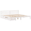 Bed Frame without Mattress White 200x200 cm Solid Wood Pine