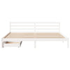 Bed Frame without Mattress White 200x200 cm Solid Wood Pine