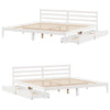 Bed Frame without Mattress White 200x200 cm Solid Wood Pine