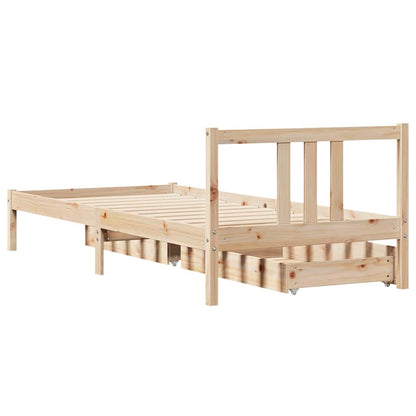 Bed Frame without Mattress 90x190 cm Single Solid Wood Pine