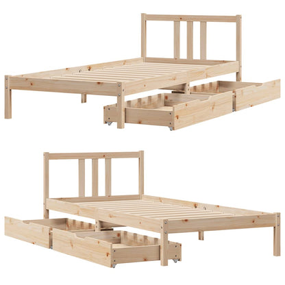 Bed Frame without Mattress 90x190 cm Single Solid Wood Pine