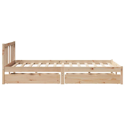Bed Frame without Mattress 135x190 cm Double Solid Wood Pine