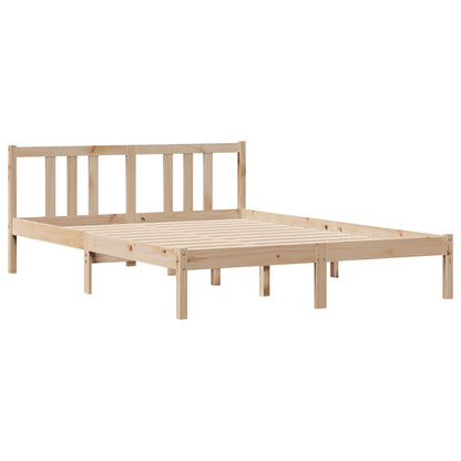 Bed Frame without Mattress 135x190 cm Double Solid Wood Pine