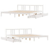Bed Frame without Mattress White 200x200 cm Solid Wood Pine