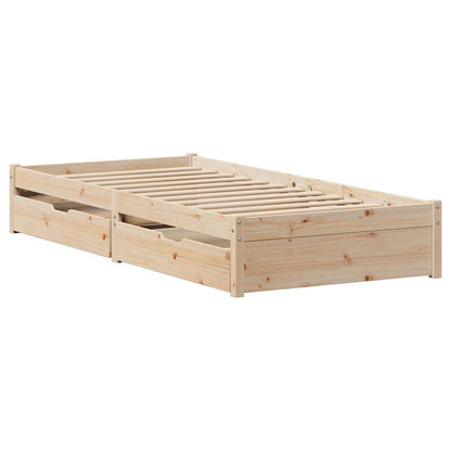 Bed Frame without Mattress 75x190 cm Solid Wood Pine