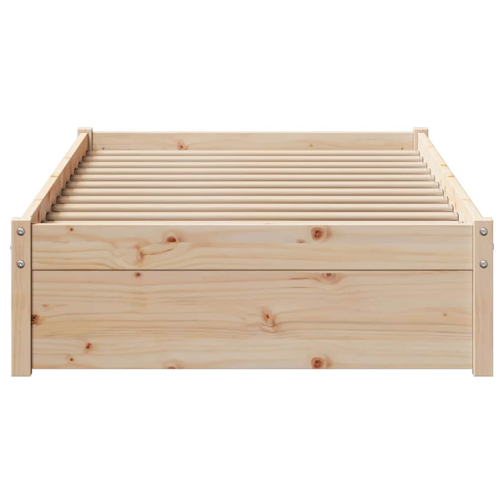 Bed Frame without Mattress 75x190 cm Solid Wood Pine