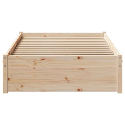 Bed Frame without Mattress 75x190 cm Solid Wood Pine