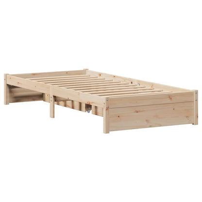 Bed Frame without Mattress 75x190 cm Solid Wood Pine