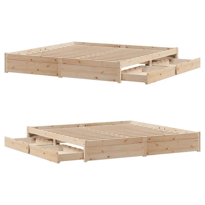 Bed Frame without Mattress 180x200 cm Super King Solid Wood Pine