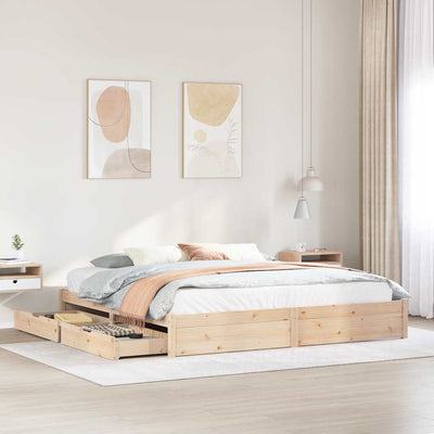 Bed Frame without Mattress 180x200 cm Super King Solid Wood Pine