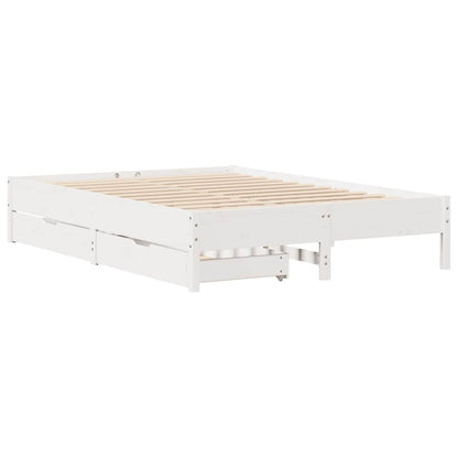 Bed Frame without Mattress White 140x200 cm Solid Wood Pine