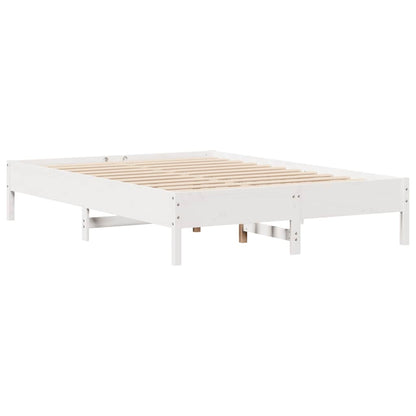 Bed Frame without Mattress White 120x200 cm Solid Wood Pine