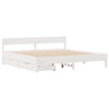 Bed Frame without Mattress White 200x200 cm Solid Wood Pine