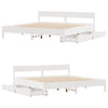 Bed Frame without Mattress White 200x200 cm Solid Wood Pine