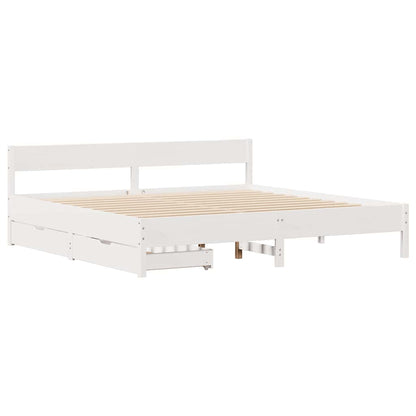 Bed Frame without Mattress White 160x200 cm Solid Wood Pine