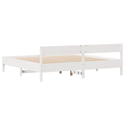 Bed Frame without Mattress White 160x200 cm Solid Wood Pine