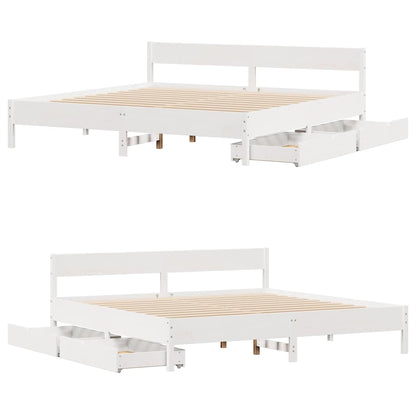 Bed Frame without Mattress White 160x200 cm Solid Wood Pine