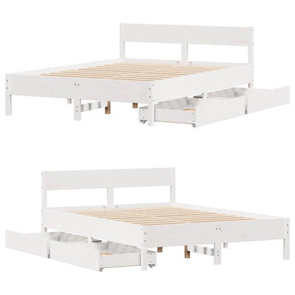 Bed Frame without Mattress White 120x190 cm Small Double Solid Wood Pine