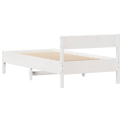 Bed Frame without Mattress White 90x190 cm Single Solid Wood Pine