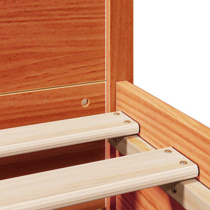 Bed Frame without Mattress Wax Brown 160x200 cm Solid Wood Pine