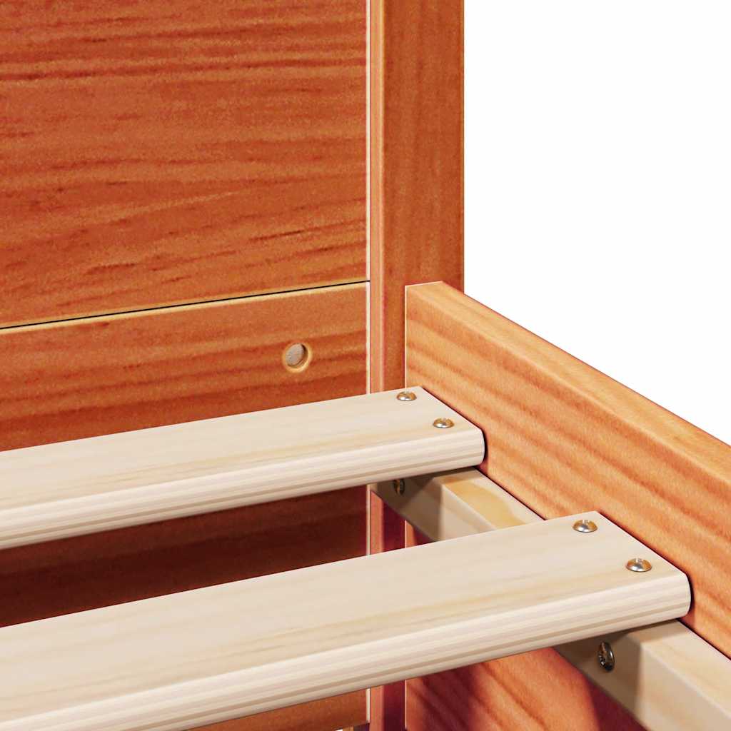 Bed Frame without Mattress Wax Brown 140x200 cm Solid Wood Pine