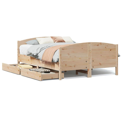 Bed Frame without Mattress 140x190 cm Solid Wood Pine