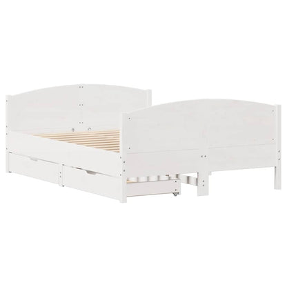 Bed Frame without Mattress White 120x190 cm Small Double Solid Wood Pine