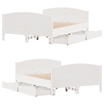 Bed Frame without Mattress White 120x190 cm Small Double Solid Wood Pine
