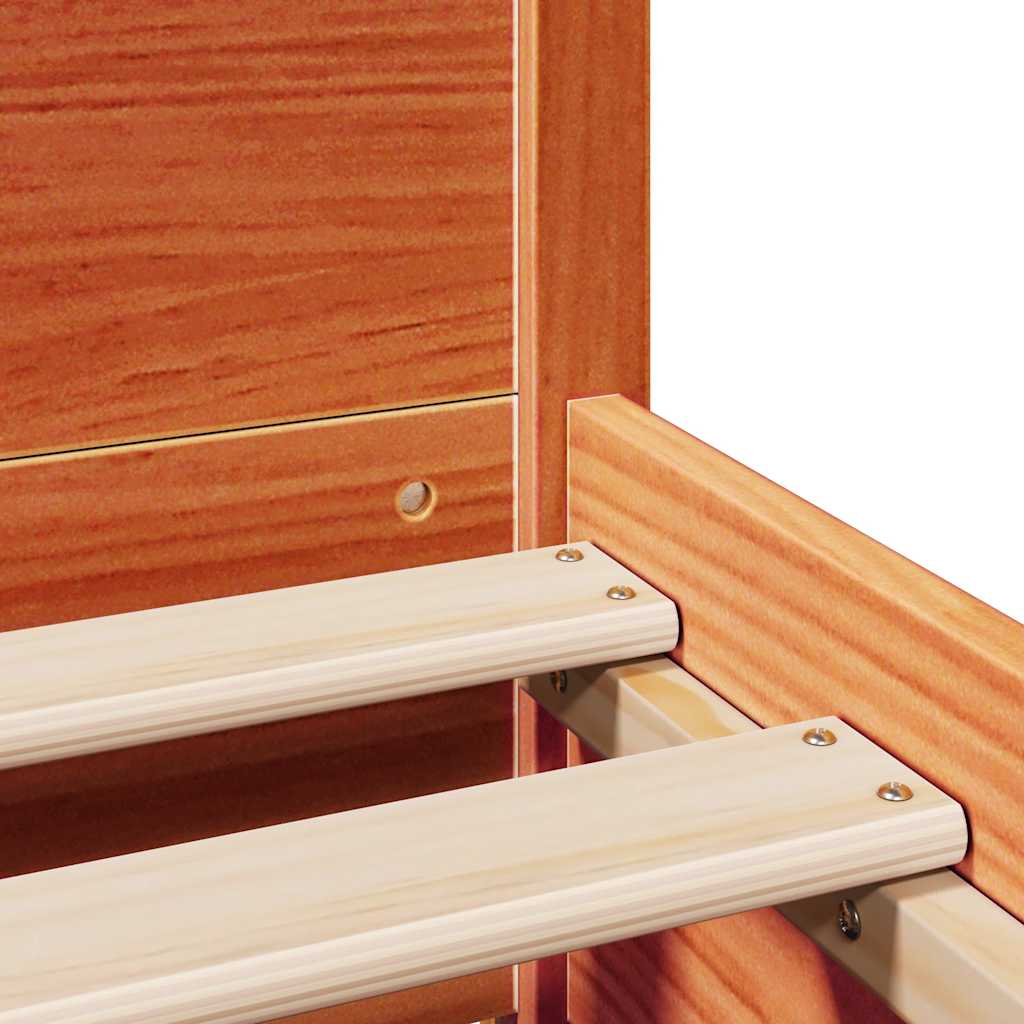 Bed Frame without Mattress Wax Brown 100x200 cm Solid Wood Pine