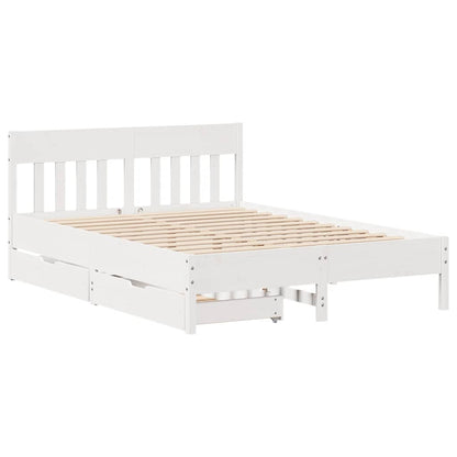 Bed Frame without Mattress White 120x200 cm Solid Wood Pine