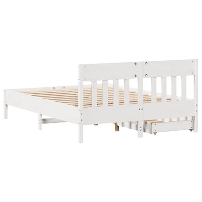 Bed Frame without Mattress White 120x200 cm Solid Wood Pine
