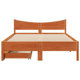 Bed Frame with Drawers Wax Brown 140x200 cm Solid Wood Pine