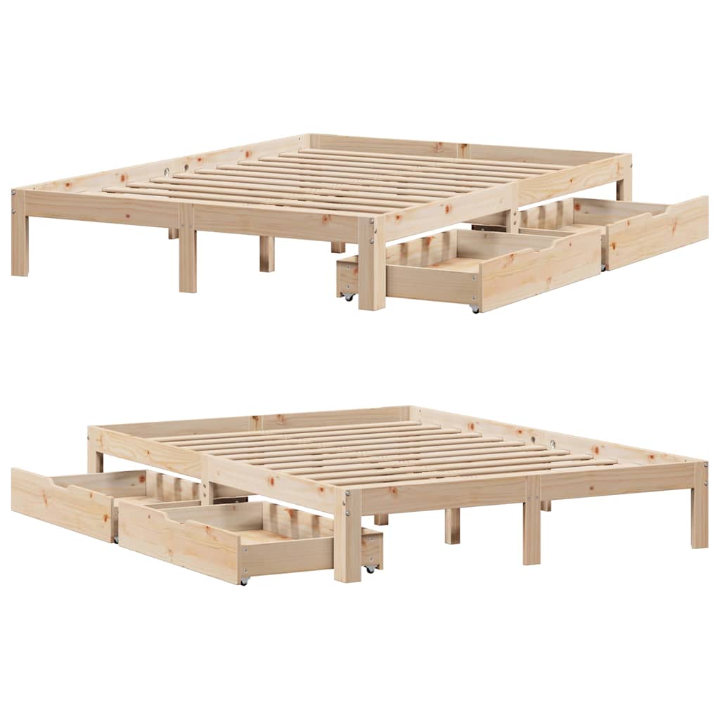 Bed Frame with Drawers without Mattress 160x200 cm