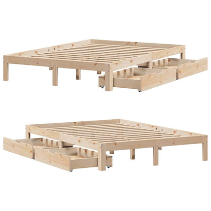 Bed Frame with Drawers without Mattress 160x200 cm