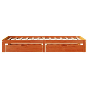 Bed Frame with Drawers without Mattress Wax Brown 90x190 cm Single