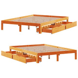 Bed Frame with Drawers without Mattress Wax Brown 140x200 cm