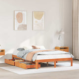 Bed Frame with Drawers without Mattress Wax Brown 140x200 cm