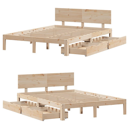 Bed Frame with Drawers without Mattress 140x200 cm